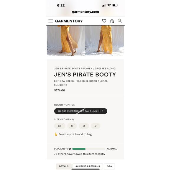 Jen's Pirate Booty Electro Floral Sonora Dress Sunshine Bell Sleeve Size XS - Picture 4 of 13